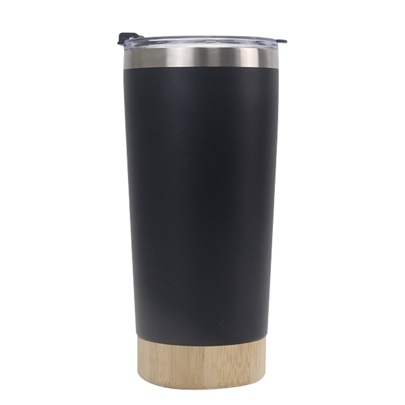 Gobelet de voiture de grande capacité à fond en bambou de 20 oz 600 ml