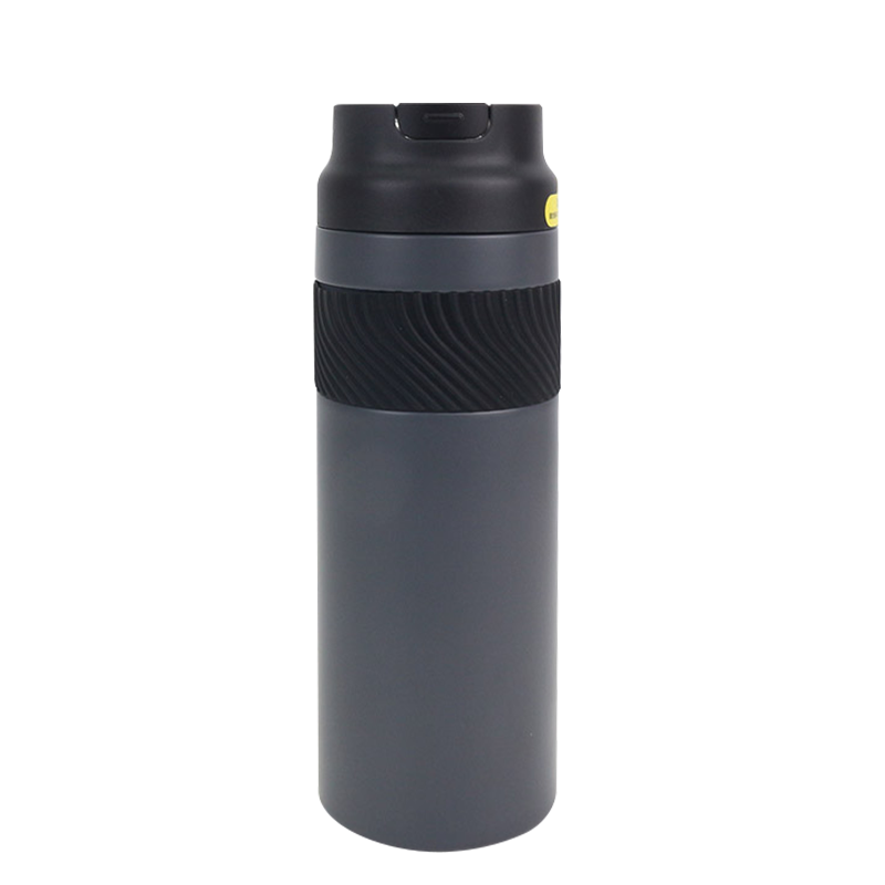 Thermos sous vide avec poignée en acier inoxydable 420, revêtement de 306 ml, paille de Type poussoir, anneau de transport