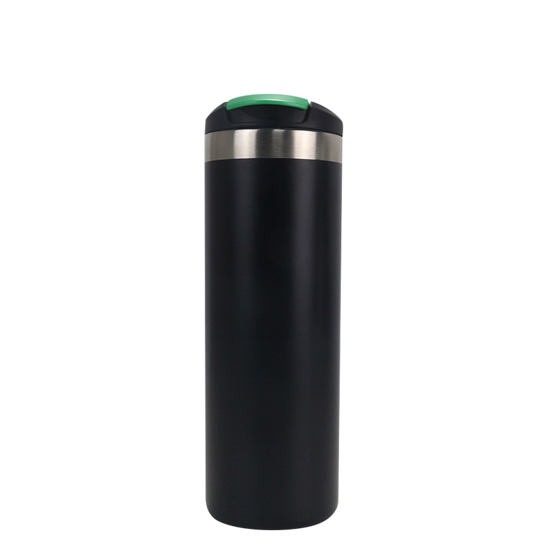 Thermos sous vide anti-poussière et anti-fuite, couvercle de tasse en feuille noire de 500ml