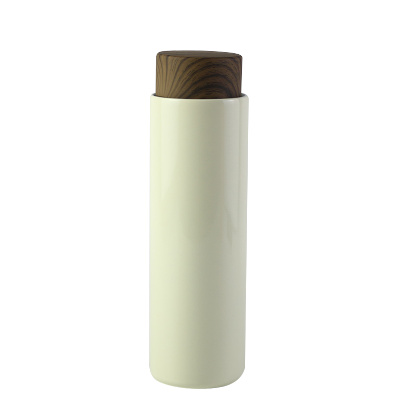 Thermos sous vide à tasse droite en acier inoxydable 400, 304 ml, Grain de bois