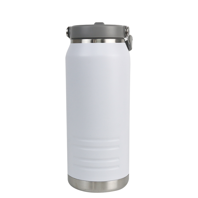 Gobelet de voiture à bouche extra large en acier inoxydable de 1200 ml avec anneau de transport