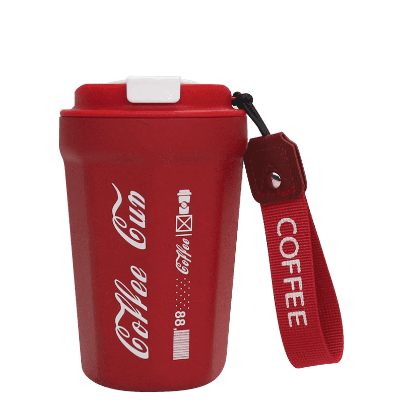 360 ml de capuchon en plastique sans BPA à main portant une tasse de café à bague