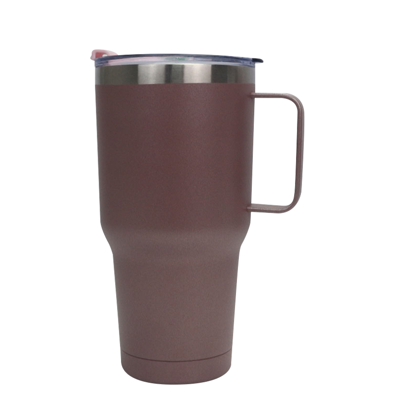 Gobelet de voiture portable sous vide à double couche de grande capacité de 30 oz avec poignée