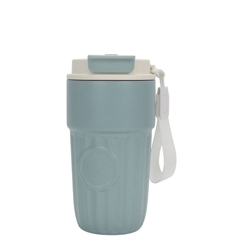 500 ml de grande tasse de café à boire direct à la poignée avec corde de transport