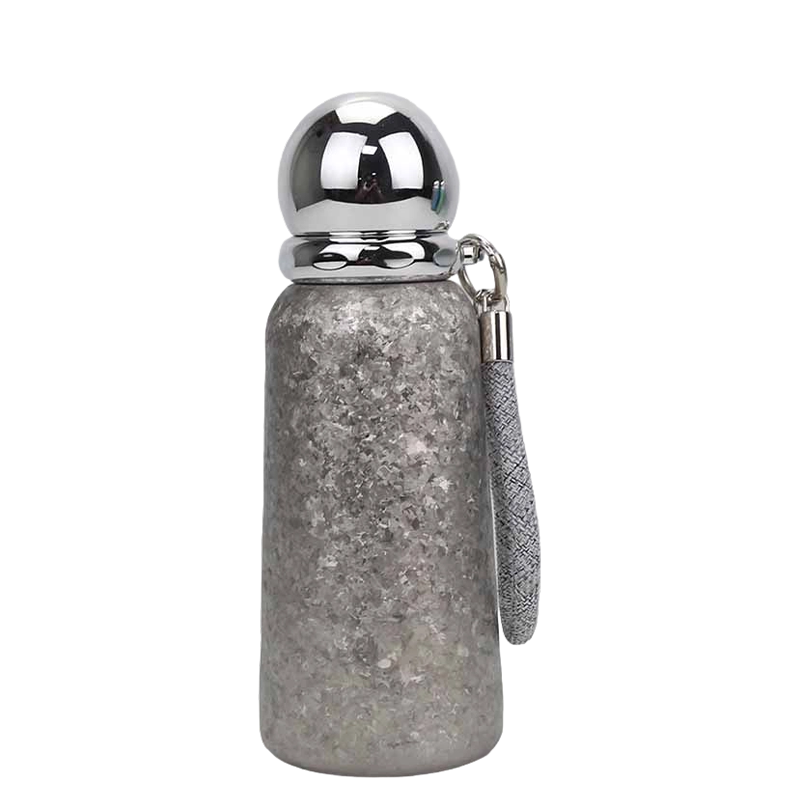 Tasse en titane avec poignée tressée de 360 ​​ml, avec couvercle miroir sphérique